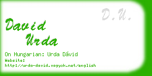 david urda business card
