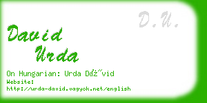 david urda business card